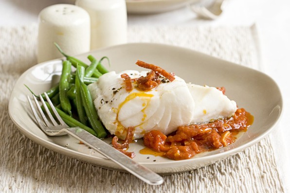 Cod with Tomato Recipe and Chorizo Sauce