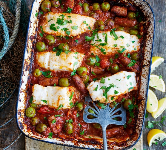 Merguez Sausage Recipe with Cod and Harissa Sauce