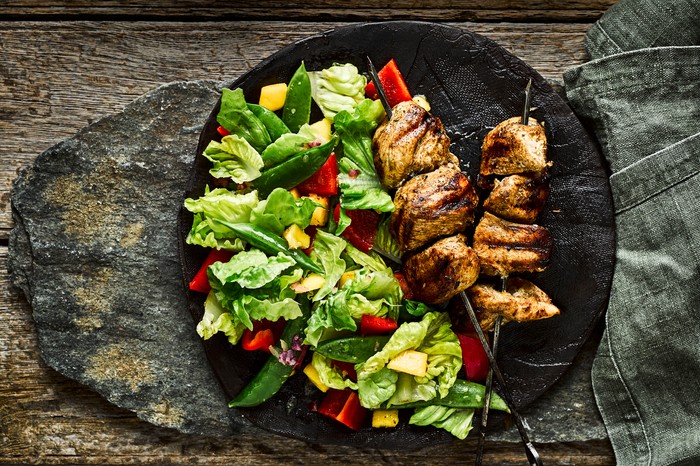 Jerk Chicken Skewers Recipe with Mango Salad