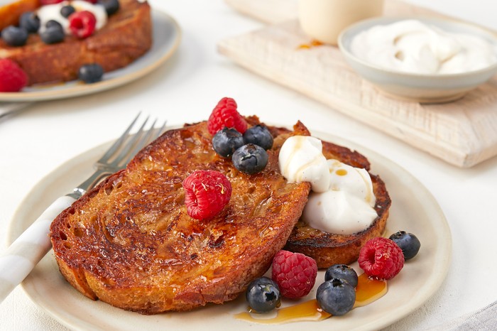 Vegan French Toast with Berries and Yogurt